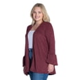 thumbnail image 6 of Plus Size Knit Bell Sleeve Open Cardigan, 6 of 8