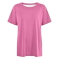 thumbnail image 4 of SHITINN Women's Fashion Round Neck Plus Size Short Sleeved Solid Color T Shirt Top Short Sleeve Blouses for Women Womens Tee Women Clothing, 4 of 4