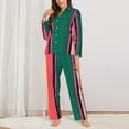 thumbnail image 3 of Disketp Pajamas Set Long Sleeve Sleepwear Womens Button Down Nightwear Pj Sets-Vertical Stripes, 3 of 9