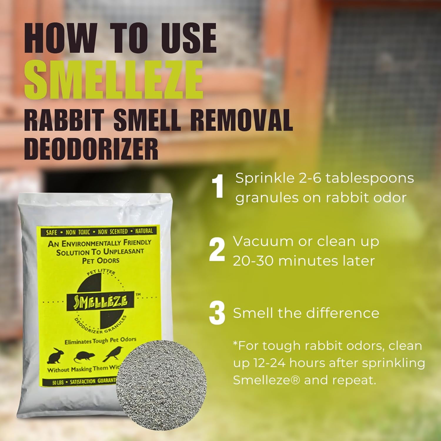 SMELLEZE Natural Pet Litter Smell Deodorizer Granules 50 lb. Bag