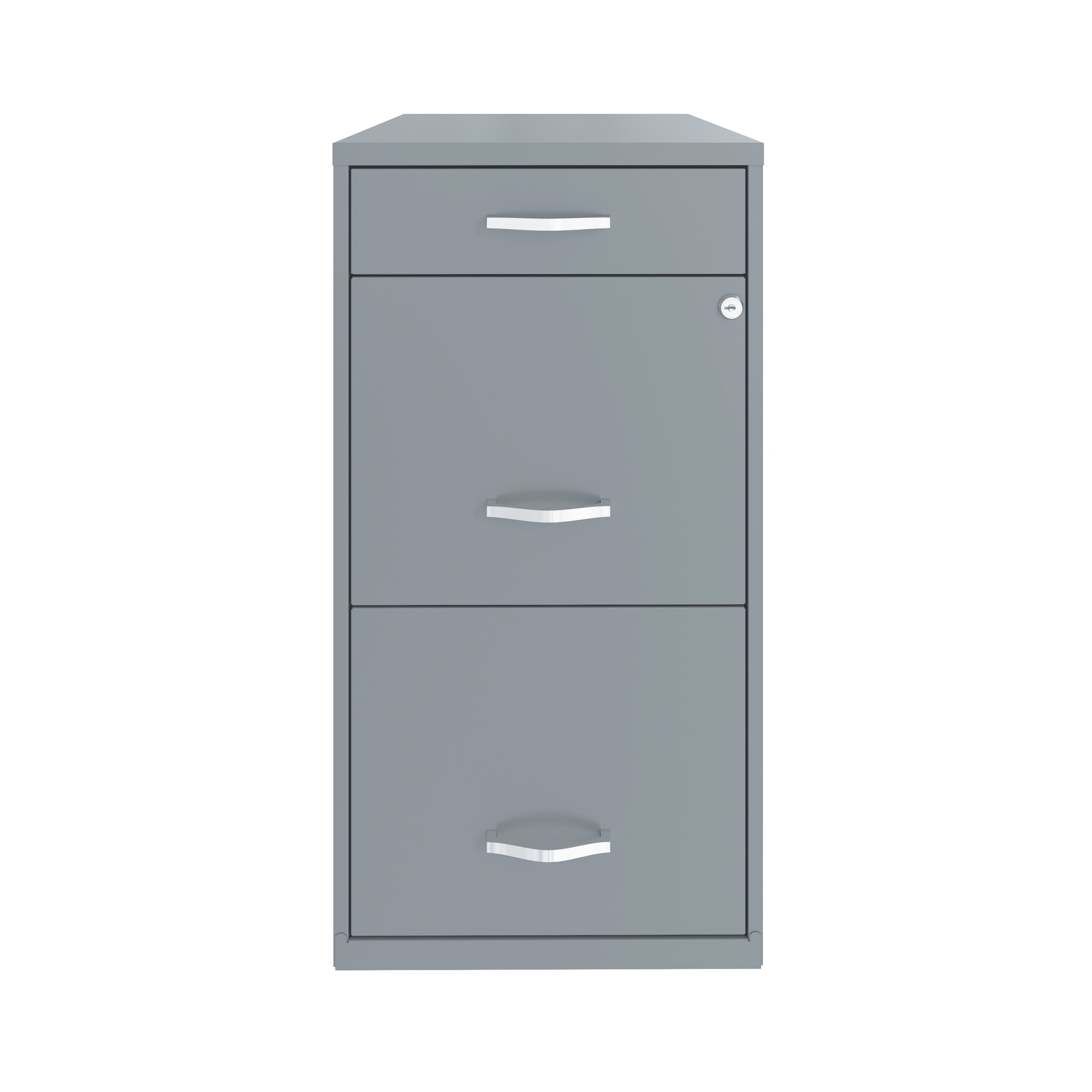 Space Solutions 3 Drawer Letter Width Vertical File Cabinet with Pencil Drawer, Platinum