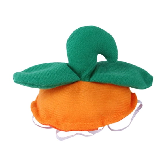 Halloween Plush Pet Pumpkin Hat Adjustable Costume Headwear Cute Holiday Cosplay Accessory for Cats Small Dogs One Size Fits Most