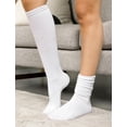 thumbnail image 6 of 3 Pairs Slouch Socks for Women, Soft Extra Long Scrunch Knee High Sock, Bulk Pack, White, One Size, 6 of 9