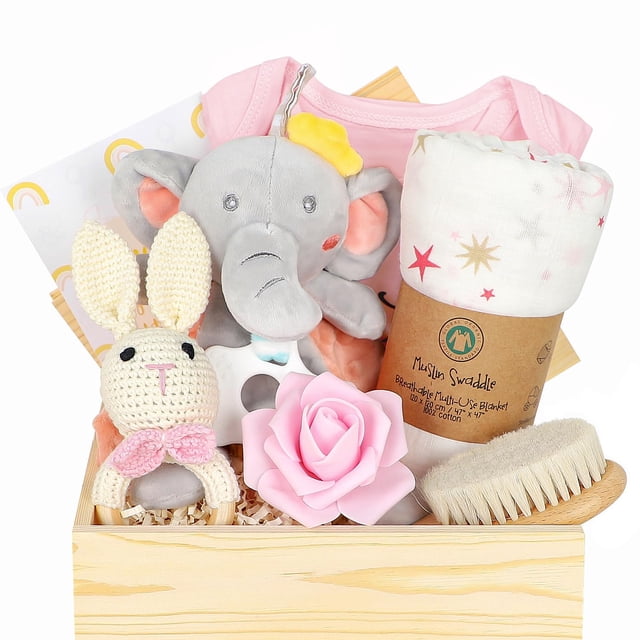 Set de regalo para bebés IaoVueby para niña recién nacida con manta para envolver