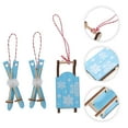 thumbnail image 3 of Gymnture Wooden Christmas Sled Ornaments - Miniature Sleigh Decoration (3pcs), 3 of 10