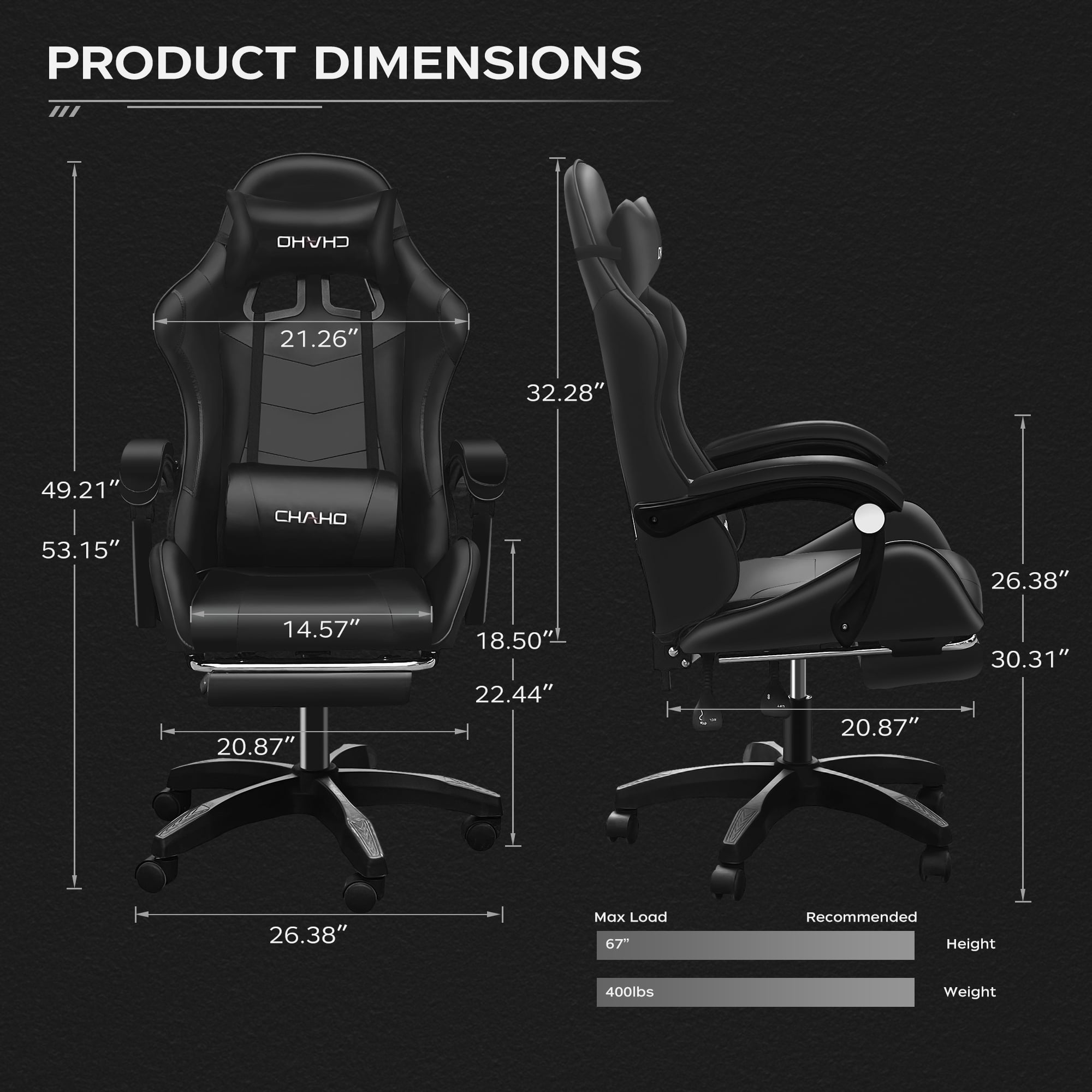 JoooDeee Gaming Chair with Footrest and Ergonomic Lumbar Massage Pillow PU  Leather Office Chair, 360 Swivel, Adjustable Lumbar Support, Headrest Pillow,Padded  Armrests,Pink&White 