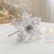 thumbnail image 5 of Flor artificial brillante Flor de Navidad Tela Arreglo floral Decoración Guirnalda Ornamento de ratán Plata, 5 of 6