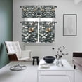 thumbnail image 5 of Gold Leaves Silhouette Kitchen Curtains Valances and Tiers Set of 3 Gray Leaf Gradient Tier Curtains and Valance with Rod Pocket for Small Windows, 27.5"x36", 5 of 9