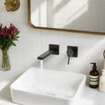 thumbnail image 5 of Wowow Solid Brass Single Handle Wall Mounted Bathroom Faucet with Rough-In Valve in Matte Black, 5 of 8