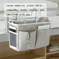 thumbnail image 5 of Bedside Hanging Storage Basket Organizer for Bunk Beds & Hospital Beds | Canvas Caddy with Large Pocket & 2 Hooks | Holds Books, Phone, Glasses, Keys | Dorm Room & Student Essentials | White or Gray, 5 of 5
