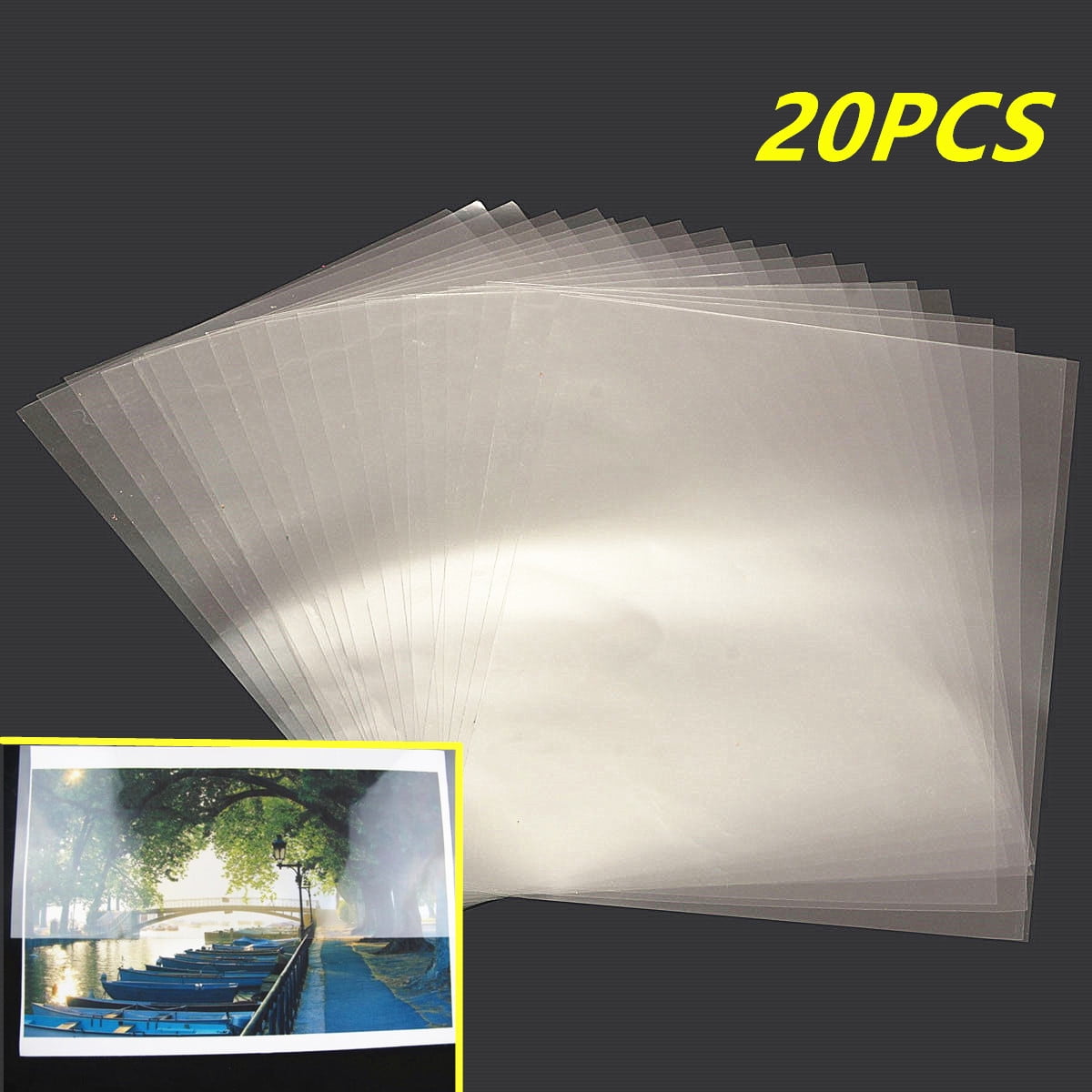 20PCS Transparent Acrylic A4 Double Sided Adhesive Tape Sheet Clear DIY