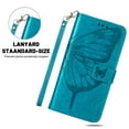 thumbnail image 5 of ELEHOLD for Samsung Galaxy A53 5G Case Wallet with Wrist Strap, Butterfly Embossed PU Leather Folio Flip Case with Magnetic Closure Credit Card Holder Kickstand,Blue, 5 of 6