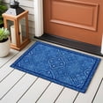 thumbnail image 6 of Boho Blue Bathroom Rug Washable 2x3 Entryway Rug Non Slip Ethnic Vintage Abstract Tribal Floral Art Front Door Mat Low Pile Indoor Doormat Throw Floor Carpet for Kitchen Bedroom Entrance, 6 of 8