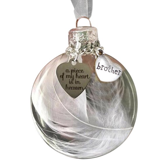 Vikakiooze 2023 Christmas Ornaments Angel Feathers Ball A Piece Of My Heart Is In Heavens Memorial