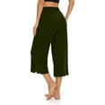 thumbnail image 2 of Mohiass Summer Capri Pants for Women, Casual Pull On Womens Capris with Pockets, Women's Casual Pants & Capris, Ladies Capris Dark Green S, 2 of 6