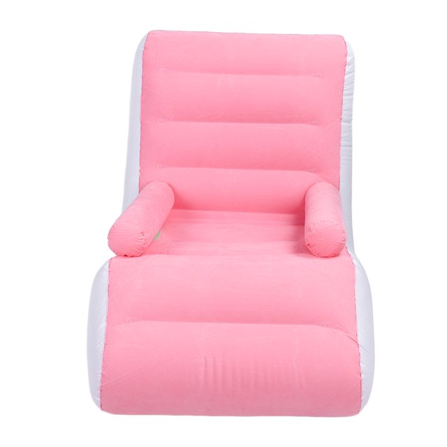 Inflatable Sofa, Lounge Chair Ergonomic S Shape, Soft Flocking Surface, Lightweight Portable Blow Up Couch for Travel, Home Rest