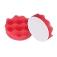 thumbnail image 1 of Uxcell 2 piezas de almohadillas de pulido de 3" para pulidora de coche con respaldo de gancho y bucle, rojo, 1 of 7