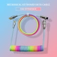 thumbnail image 1 of Cable USB C en espiral para teclado de juegos, cable de teclado mecánico de doble funda con metal desmontable de 1,5 m, cable USB-C a USB-A para teclado., 1 of 9