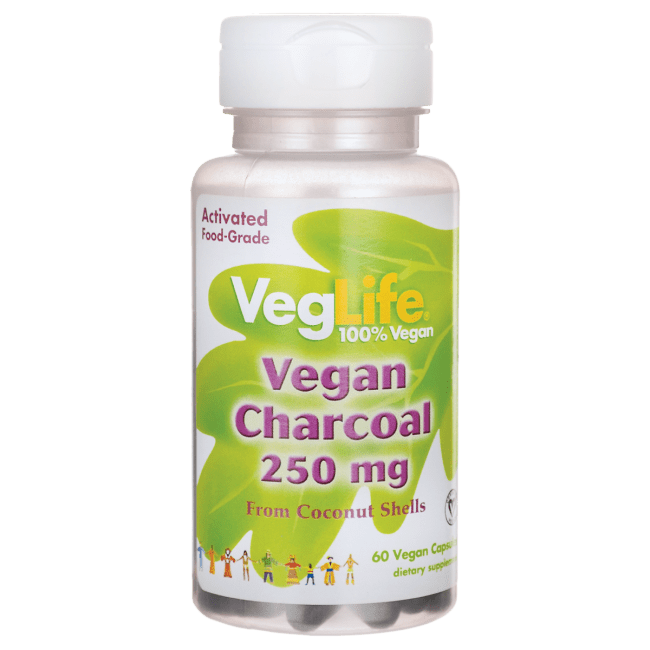 VegLife Vegan Charcoal from Coconut Shells 250 mg 60 Vegan Caps