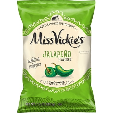Miss Vickies Jalapeno Kettle Cooked Potato Chips Bag, 7.5 oz