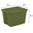 thumbnail image 2 of Sterilite 18 Gal. Tote, Plastic Storage Bin with Snap-on Lid, Olive, 2 of 10
