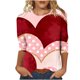 thumbnail image 2 of Xuyuer Womens Valentine T Shirts Love Heart Printed Graphic Tee Tops Spring Shirts Halloween Round Neck 3/4 Length Sleeve Graphic Tee Tops Fashion Casual Printed T-Shirt Top, 2 of 6