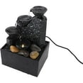 thumbnail image 4 of Tabletop Fountain Ornament, Elegant LED Light Circulating Water Desk Waterfall Fountain Decorative USB Powered With Stones For Living Room For Office (Ink Black),Ink Black, 4 of 9