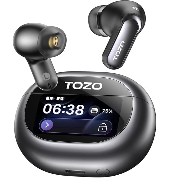 TOZO NC20 Pro Smart Touch Noise Cancelling Earbuds,Bluetooth Headphones with AI Assistant,6 Mics Clear Calls,80H,LDAC Hi-Res Audio,In-Ear Detection,Dual Pairing,App-32EQ,Waterproof Wireless Charging