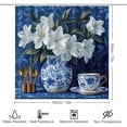 thumbnail image 2 of Bathroom Shower Curtain Sets with Rugs, Blue Leaves Pattern Printed on Shower Curtain and Liner Set, Ideal for Bathroom Apartment RV College Dorm, 72 x 72 inches, 2 of 8