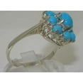 thumbnail image 4 of LBG 10k White Gold Natural Turquoise Womens Anniversary Ring - Size 10.25, 4 of 6