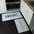 thumbnail image 1 of US States Design Non Skid Washable Kitchen Mats & Rugs Set of 2 - Multipurpose Low Pile Area Rugs - Set of 44 x 24 and 31.5 x 20 Inches Floor Mats, 1 of 7