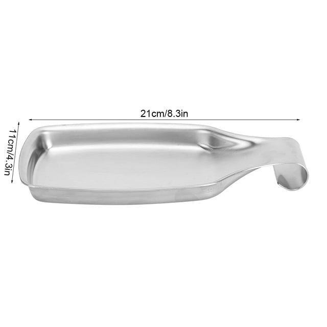 Dekaim Support de Cuillère en Acier Inoxydable Spatule Support de Louche à Soupe Plateau de Rangement pour Buffet Ustensiles de Cuisine