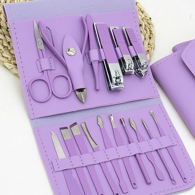 Kit de manicura BuyWeekMX cortaúñas de acero 16 piezas