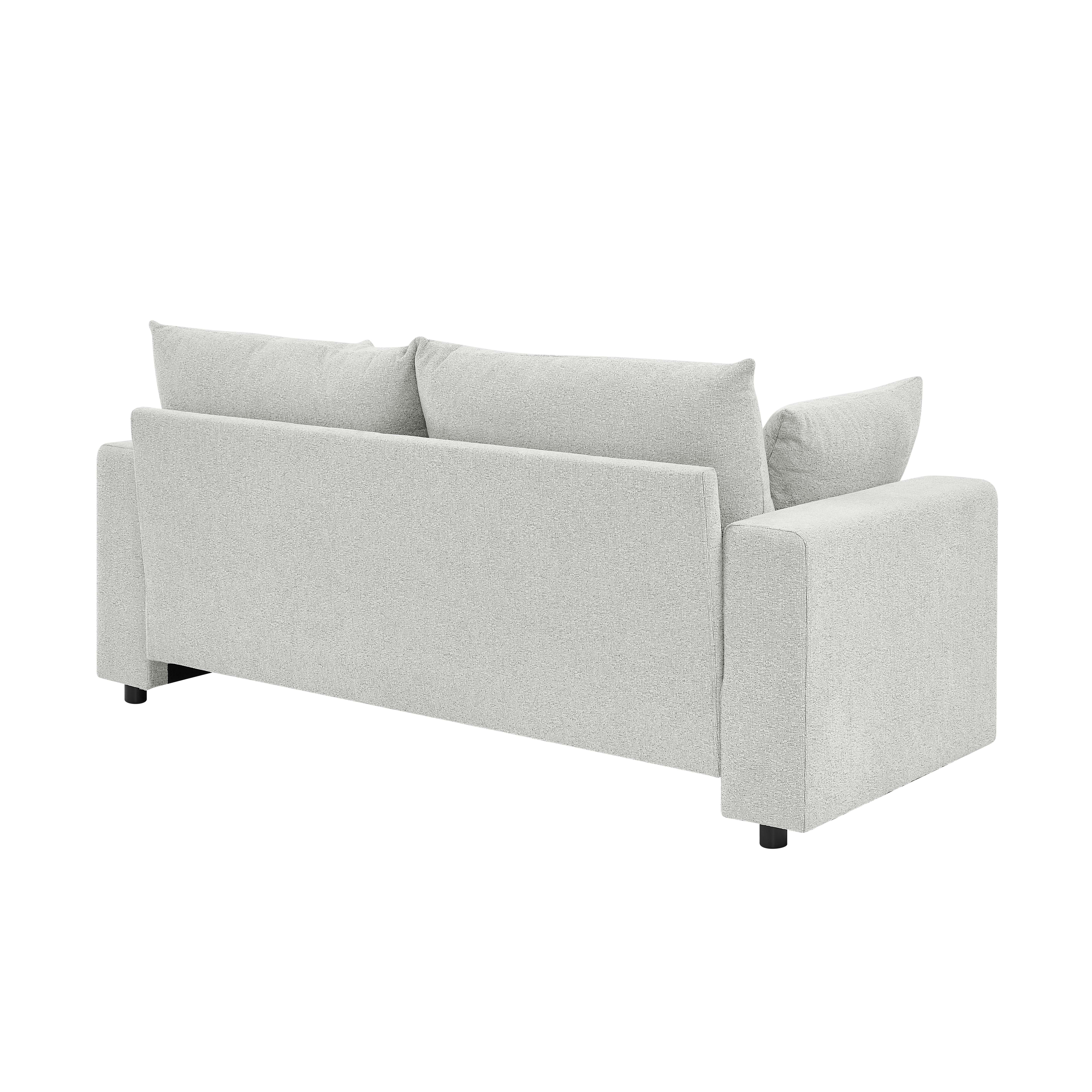 AENKYO 78" Modern Upholstered Sectional Sofa, Loveseat Couch with Deep Cushions and Pillows for Living Room，Beige