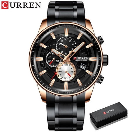 Curren Brand Men Sport Watches Causal Stainless Steel Band Wristwatch Chronograph Auto Date Clock Male Relogio Masculino - Quartz Wristwatches