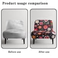 thumbnail image 6 of HELLHERO Floral Print Armless Accent Chair Cover, Anti Scratch Elastic Bottom Stain Protection Soft Slipcover for Dining Room and Bedroom, 6 of 8