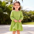 thumbnail image 4 of Vividxx Toddler Girl Dress Long Sleeve Fall Dress Ruffle A-Line Cute Casual Dress Solid Color Daily Wear Party 4-5 Years, 4 of 5