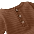 thumbnail image 4 of SROBPTY Toddler Boys and Girls Rompers Solid Crew Neck Short Sleeve Newborn Crawling Suits for 0-24M, 4 of 4