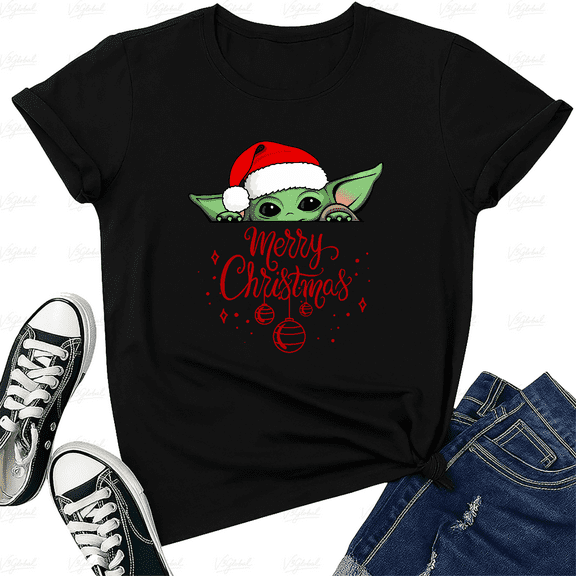 Baby Yoda Holding Candy Cane Holiday Unisex T-Shirt up to size 5XL