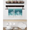 thumbnail image 3 of Nautical Anchor Teal Green Kitchen Dish Towels for Drying Dishes Set of 2, Coastal Ocean Ombre Striped Waffle Weave Microfiber Hand Tea Bathroom Towels Quick Dry & Absorbent Towel 15.7x23.6, 3 of 7