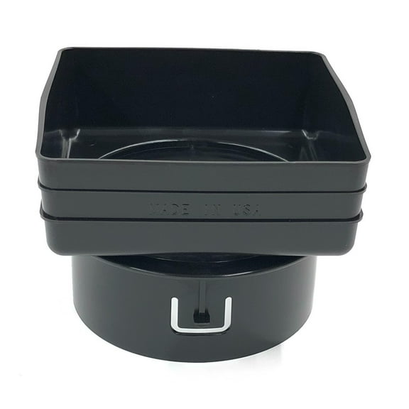 Plastic Universal Downspout to Drain Tile Adapter (6X6X6, Black)