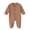 Brown, variant on Newborn Onesies, Newborn Sleepers, Toddler Ribbed Round Neck Footed Sleeper Lightweight Soft Cotton Breathable One-Piece Brown 0-6 Months