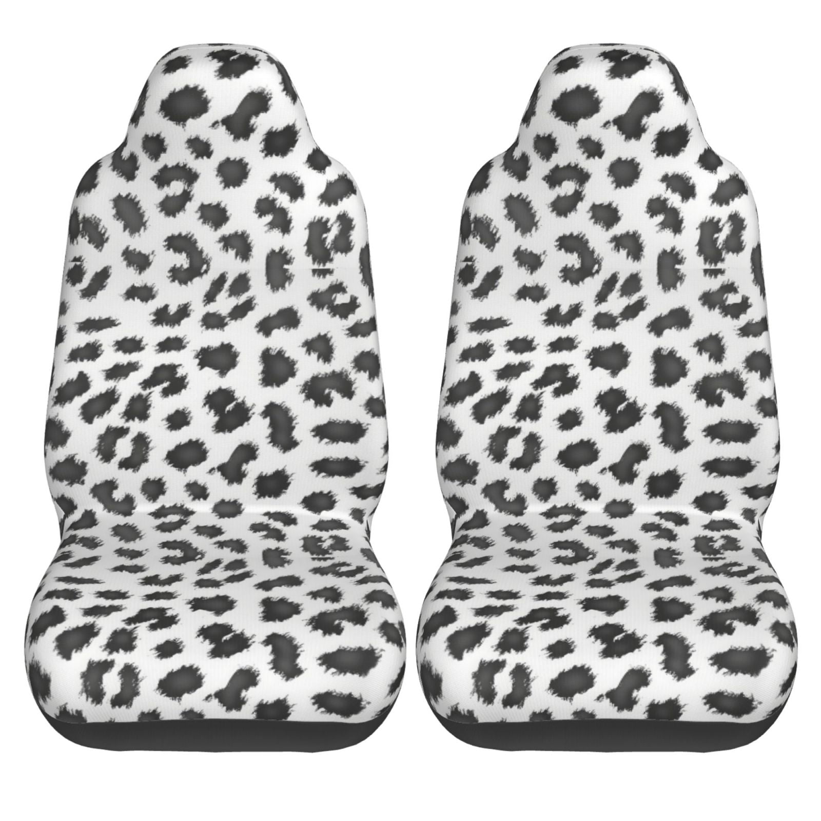 KAKALAD Leopard Print Animal Gray Pattern Snow Cheetah 01 Car Accessories Seat Covers Set Vehicle Seat Covers Universal Front Seats Protector 2 Pcs