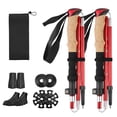 thumbnail image 2 of Moclever 2Pcs Walking Sticks 43-49in Adjustable Height, Aluminum Collapsible Hiking Poles with EVA Foam Grips for Hiking Mountain Climbing, Red, 2 of 13