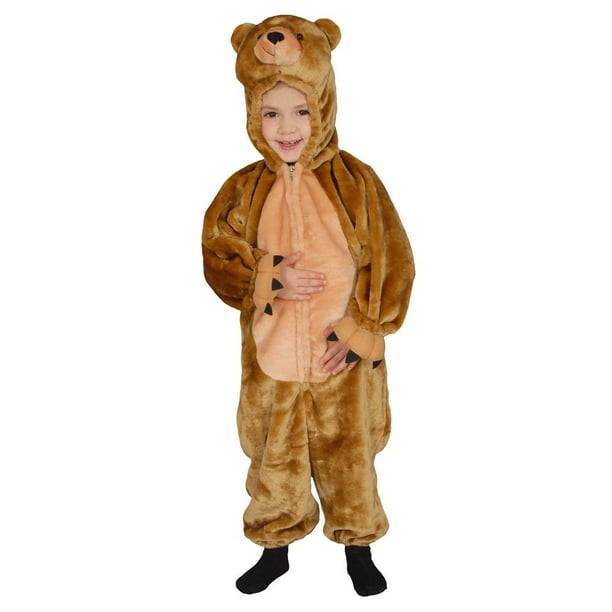 Disfraz de oso americano Dress Up para niños, oso de peluche marrón