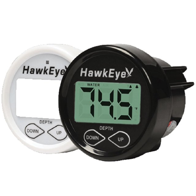 sonda de profundidad HawkEye DT2BX-TM integrada en el salpicadero con transductor