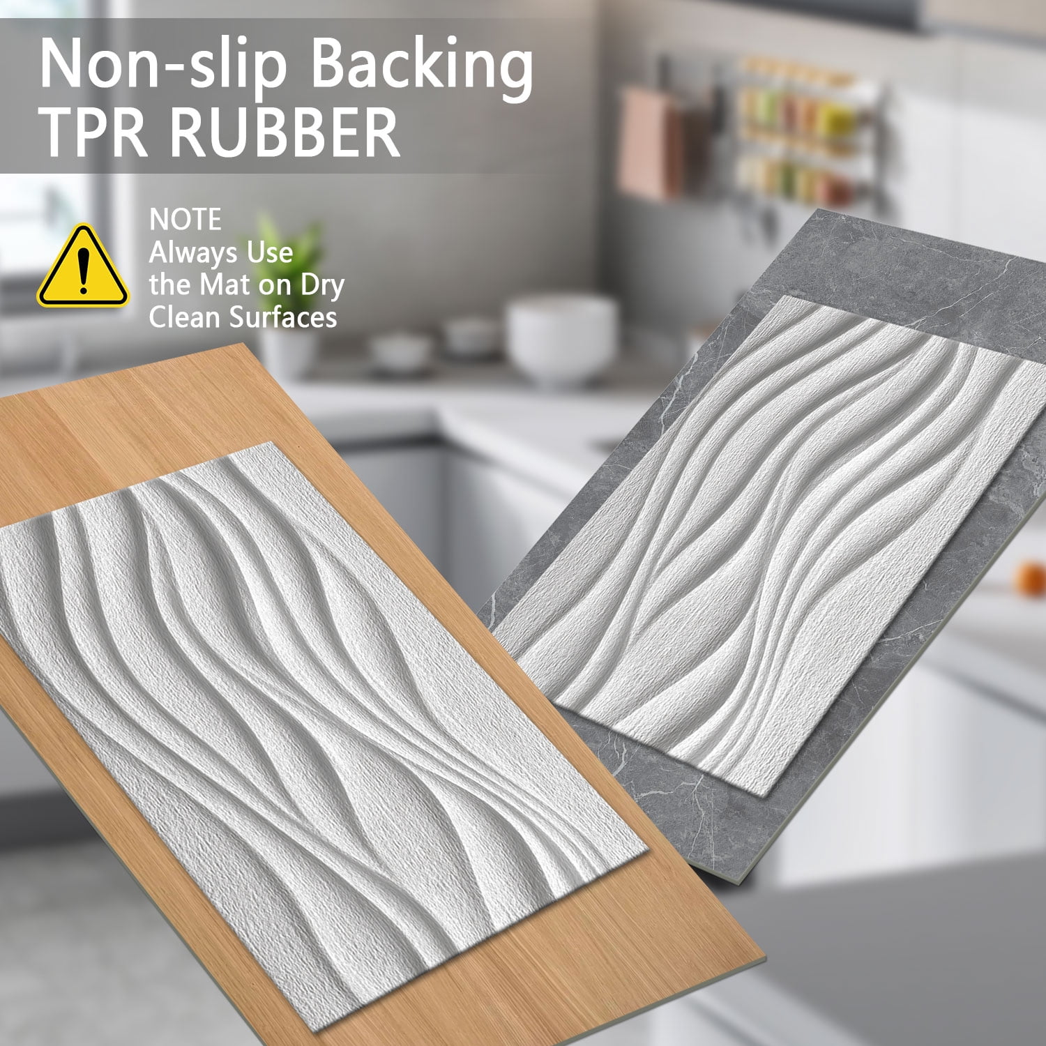 3 Piece Kitchen Rug Set, Non-Slip And Washable, Abstract Pattern Kitchen Hallway Rug, Soft And Comfortable, Suitable For Sinks, Floors, Entrances, Hallways and Bathrooms