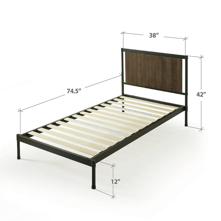 Zinus wesley 42 metal and wood platform bed discount