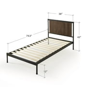 Zinus Wesley Metal Platform Bed Frame with Wood Slat Support, Twin