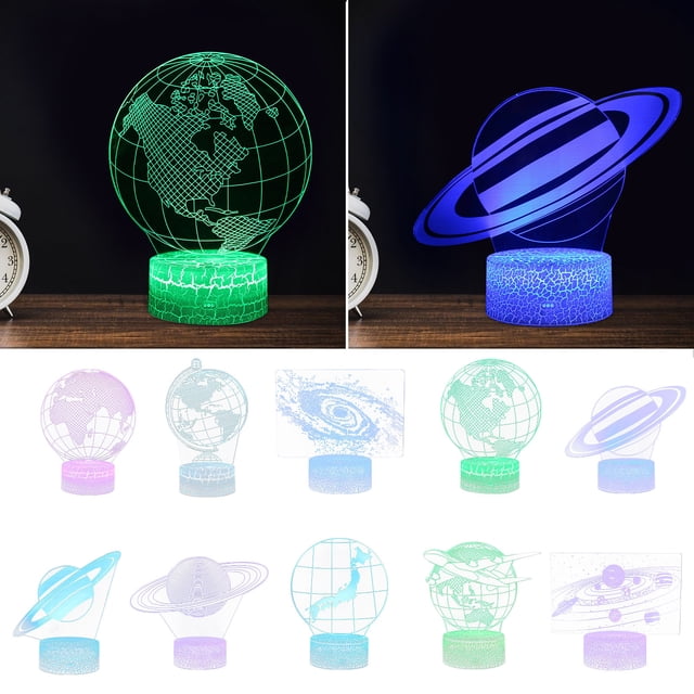 Fiudx Luz Nocturna Led Galaxy Series, Control Remoto de 16 Colores, Bonita Decoración Acrílica para El Hogar, Diseño con Alimentación Usb, Decoración para Dormitorio y Sala de Estar, Segura y Agradab